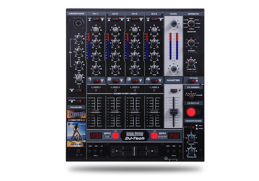 Professional dj mixer with sound effects pm4800sfx x